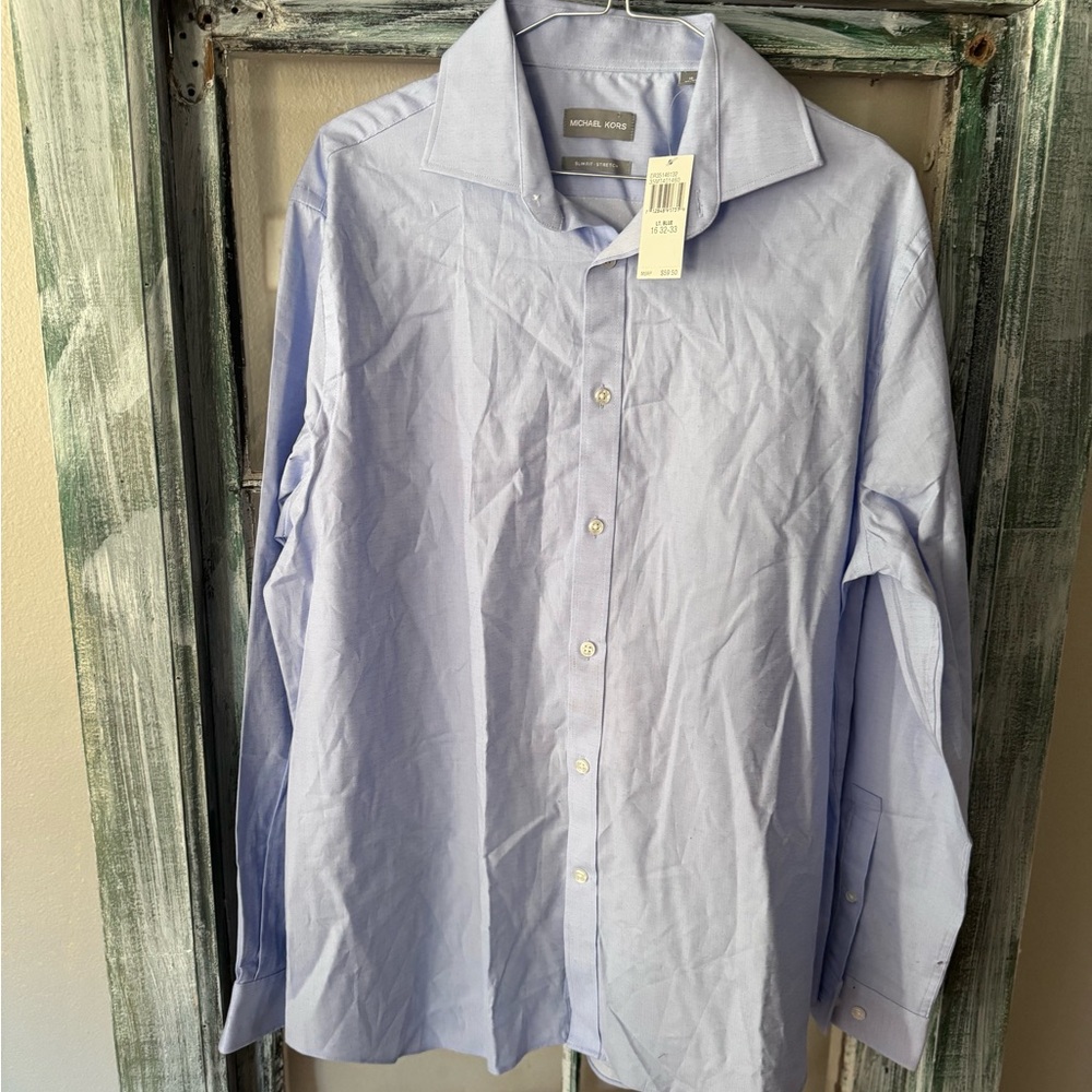 MICHAEL Michael Kors Blue Dress Shirt Tailored Fit